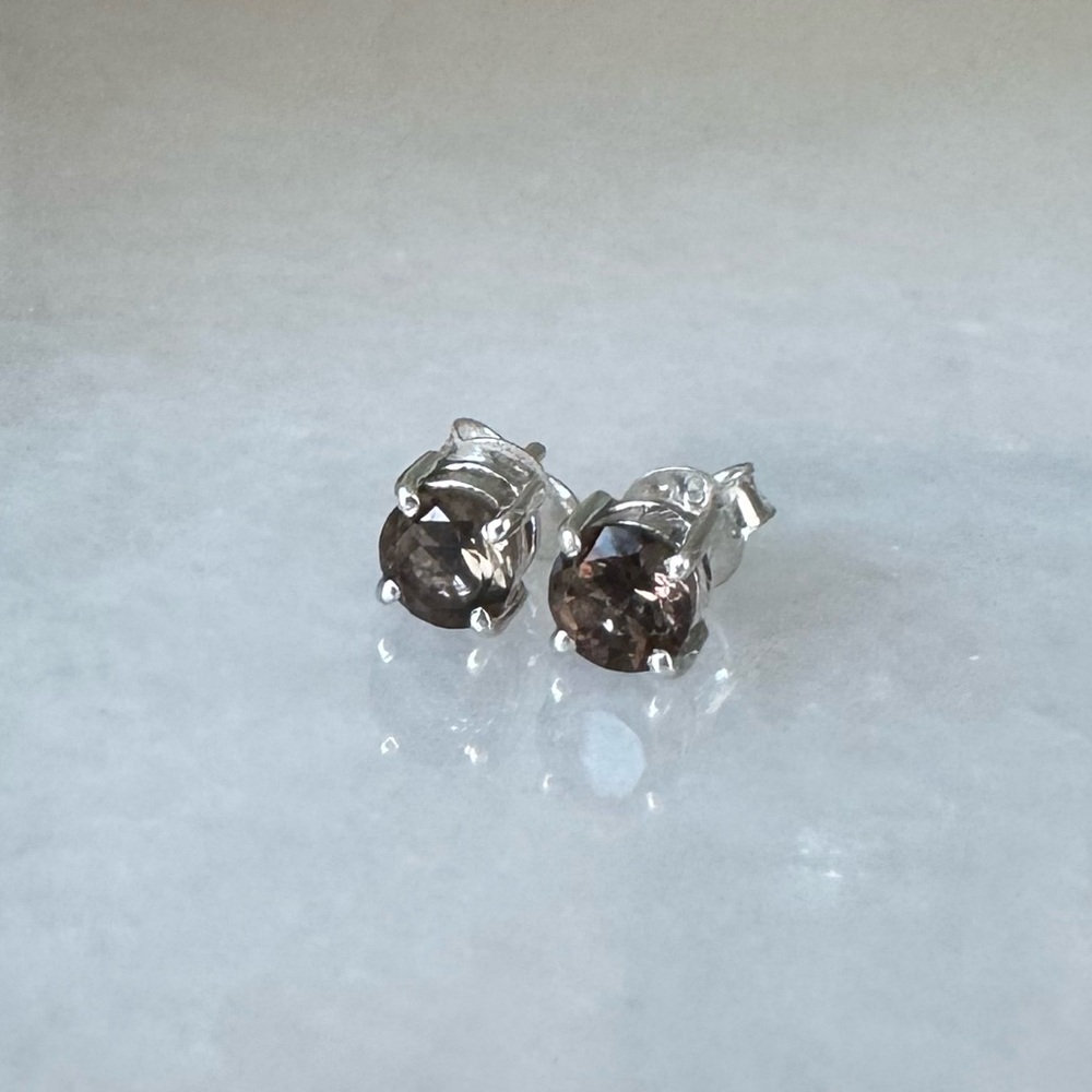 NWOT Tuckernuck Saxon Earrings, Smoky Quartz, Sterling Silver